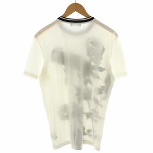 DOLCE&GABBANA Tシャツ カットソー 半袖 バラ ロゴ 52 XL 白 ホワイト 黒 ブラック G8JS9T/HH7JW