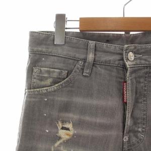 DSQUARED2 19SS デニムパンツ ジーンズ ボタンフライ スリム スキニー ダメージ加工 ペイント 44 XS グレー