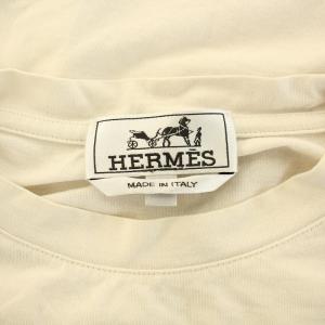 HERMES Tシャツ カットソー 半袖 クルーネック 無地 S ライトグレー