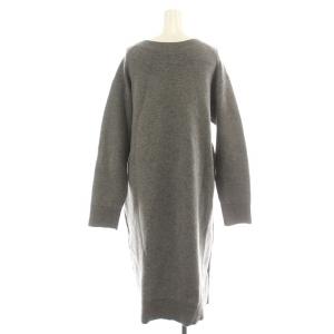 Ron Herman 23AW ニットワンピース ひざ丈 長袖 Vネック XS グレー