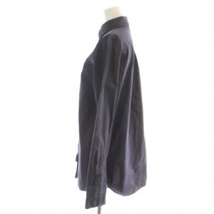 MADISONBLUE シャツ 長袖 ロゴ刺繍 M 紺 ネイビー