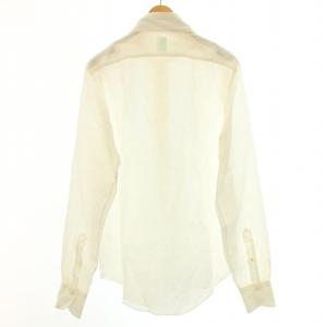 Finamore カジュアルシャツ 長袖 麻 リネン 無地 38 S 白 ホワイト