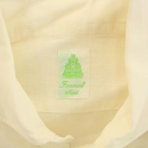 Finamore カジュアルシャツ 長袖 麻 リネン 無地 38 S 白 ホワイト