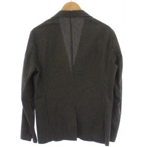 GIANNETTO テーラードジャケット シングル 2B ストライプ柄 46 M 緑 グリーン /BM