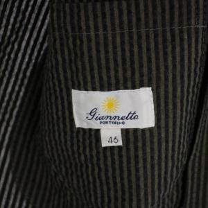 GIANNETTO テーラードジャケット シングル 2B ストライプ柄 46 M 緑 グリーン /BM