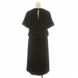 Deuxieme Classe 半袖サイドスリットワンピース ロング マキシ クルーネック 半袖 黒 ブラック 15040500904010