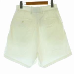 MADISONBLUE ショートパンツ ハイウエスト ジップフライ ロゴ 刺繍 コットン 1 S 白 ホワイト MB211-3010