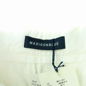 MADISONBLUE ショートパンツ ハイウエスト ジップフライ ロゴ 刺繍 コットン 1 S 白 ホワイト MB211-3010