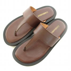 トングサンダル 厚底 レザー 7 23.5cm-24cm 茶 ブラウン /BB