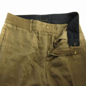 Deuxieme Classe フレアパンツ 麻 リネン センタープレス 38 M 茶 ブラウン /RO