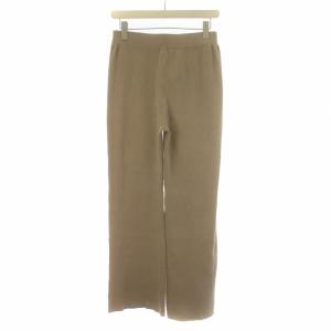 Deuxieme Classe イージーパンツ リブニット ワイド 絹 シルク混 36 S ベージュ