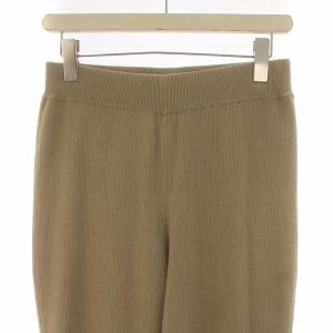 Deuxieme Classe イージーパンツ リブニット ワイド 絹 シルク混 36 S ベージュ