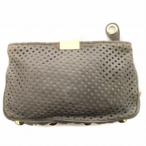 JIMMY CHOO クラッチバッグ パーティバッグ スウェード スタッズ グレー /G
