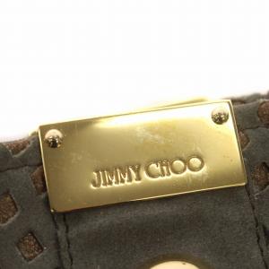 JIMMY CHOO クラッチバッグ パーティバッグ スウェード スタッズ グレー /G