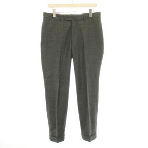 ウールピンヘッド ノープリーツスリムスラックス テーパードパンツ ジップフライ 48 M チャコールグレー