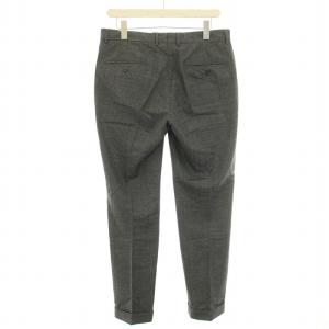 TOMORROWLAND ウールピンヘッド ノープリーツスリムスラックス テーパードパンツ ジップフライ 48 M チャコールグレー