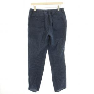 TOMORROWLAND リネンシャンブレー イージースラックス ジップフライ S 紺 ネイビー 61-04-22-04004 /BB