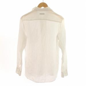 Paul Stuart シャツ 麻 リネン 長袖 M 白 ホワイト /KL