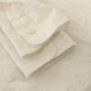 Paul Stuart シャツ 麻 リネン 長袖 M 白 ホワイト /KL