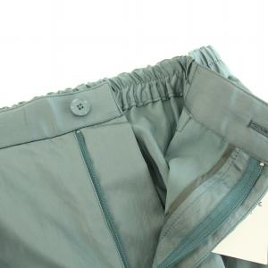 MACPHEE シアーサテンイージーストレートパンツ イージーパンツ ジップフライ タグ付き 36 S 緑 グリーン /YT