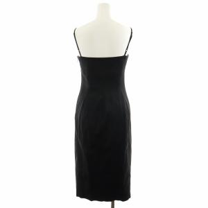 RALPH LAUREN キャミソールワンピース キャミワンピ ひざ丈 タイト 絹 シルク 0 XS 黒 ブラック