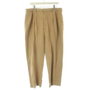 テーパードパンツ スラックス タック ジップフライ 麻 リネン ベージュ /BB