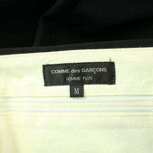 COMME des GARCONS HOMME PLUS スラックスパンツ 裾変形 ジップフライ ウール M 黒 ブラック