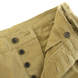 DRIES VAN NOTEN 3タックウールワイドスラックス 46 カーキ