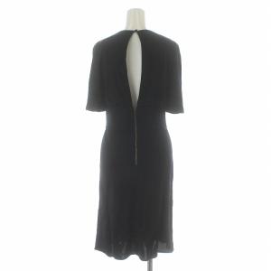 ISSA LONDON タグ付き ワンピース ひざ丈 絹 シルク 半袖 8 S 黒 ブラック