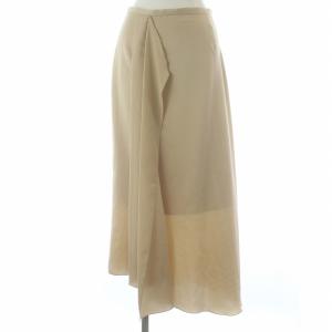 タグ付き サテンマーメイドスカート ロング マキシ アシメントリー フレア 38 M ベージュ /KL
