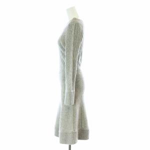 MARC by MARC JACOBS ニットワンピース フレア ミモレ ロング 長袖 切替 ウール カシミヤ混 XS グレー
