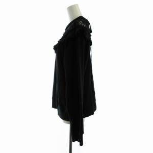 MARC JACOBS スウェット トレーナー 切替 レース リボン シアー シースルー 長袖 XS 黒 ブラック