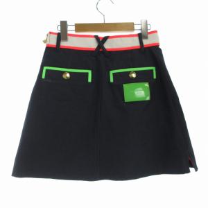 MARK&LONA ゴルフウェア キュロット ショートパンツ ミニ 金ボタン 38 M マルチカラー