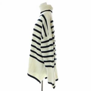 JOURNAL STANDARD 23AW MUSICハイネックプルオーバー ニット 長袖 タートルネック ボーダー柄 ウール カシミヤ混 F 黒 ブラック