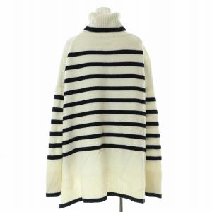 JOURNAL STANDARD 23AW MUSICハイネックプルオーバー ニット 長袖 タートルネック ボーダー柄 ウール カシミヤ混 F 黒 ブラック