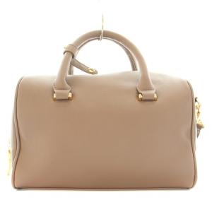 SNIDEL 2WAY ボストンバッグ ハンドバッグ ショルダーバッグ フェイクレザー ロゴ 型押し F ピンクブラウン