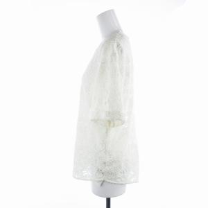 23区 23SS レースブラウス ニット プルオーバー 半袖 ペチコート付き 40 L 白 ホワイト BLWOSM0503
