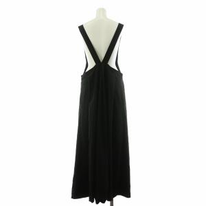 Spick&Span 23SS サロペットタックスカート フレア マキシ ロング 38 M 黒 ブラック 23060200906020