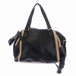 ショルダーバッグ ハンドバッグ 2WAY レザー 黒 ブラック ベージュ /BM