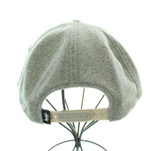 STUSSY REVERSE FLEECE CAP キャップ 帽子 フリース ロゴ 刺繍 ウール混 O/S グレー ボルドー
