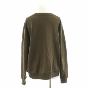 SLOW セットアップ 2点セット 上下 スウェット トレーナー フレアスカート プリント 長袖 ミモレ ロング 38 M 茶 ブラウン