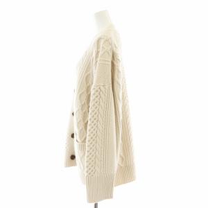 23区 ウールカシミヤ アランパターン カーディガン ケーブルニット 長袖 38 M アイボリー KRWOSW0550