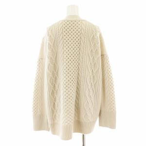 23区 ウールカシミヤ アランパターン カーディガン ケーブルニット 長袖 38 M アイボリー KRWOSW0550