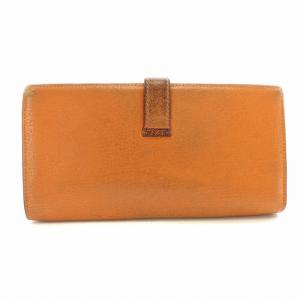 HERMES ベアン 長財布 レザー オレンジ M刻印