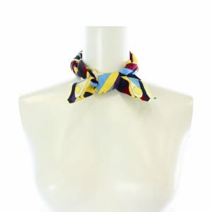 Emilio Pucci スカーフ ポケットチーフ 総柄 シルク 紫 パープル 黄 イエロー 青 ブルー