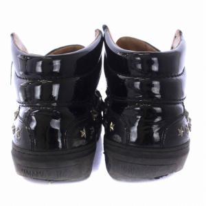 JIMMY CHOO スタースタッズ スニーカー シューズ エナメル 切替 41 26?p 黒 ブラック /BM