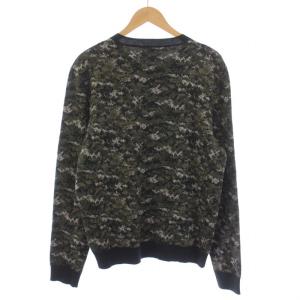 A.P.C. ニット セーター 長袖 クルーネック 総柄 ウール M 緑 グリーン