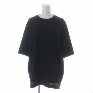 ニット セーター プルオーバー クルーネック 半袖 2 M 紺 ネイビー /KL