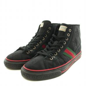 GUCCI TENNIS 1977 スニーカー ハイカット キャンバス GG柄 7 ブラック