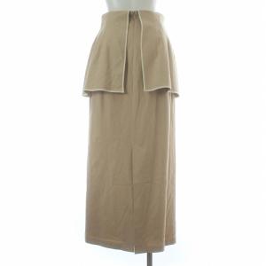 CLANE タグ付き ATTACH FLAP SKIRT タイトスカート ロング マキシ 麻リネン混 1 S ベージュ 12109-6162